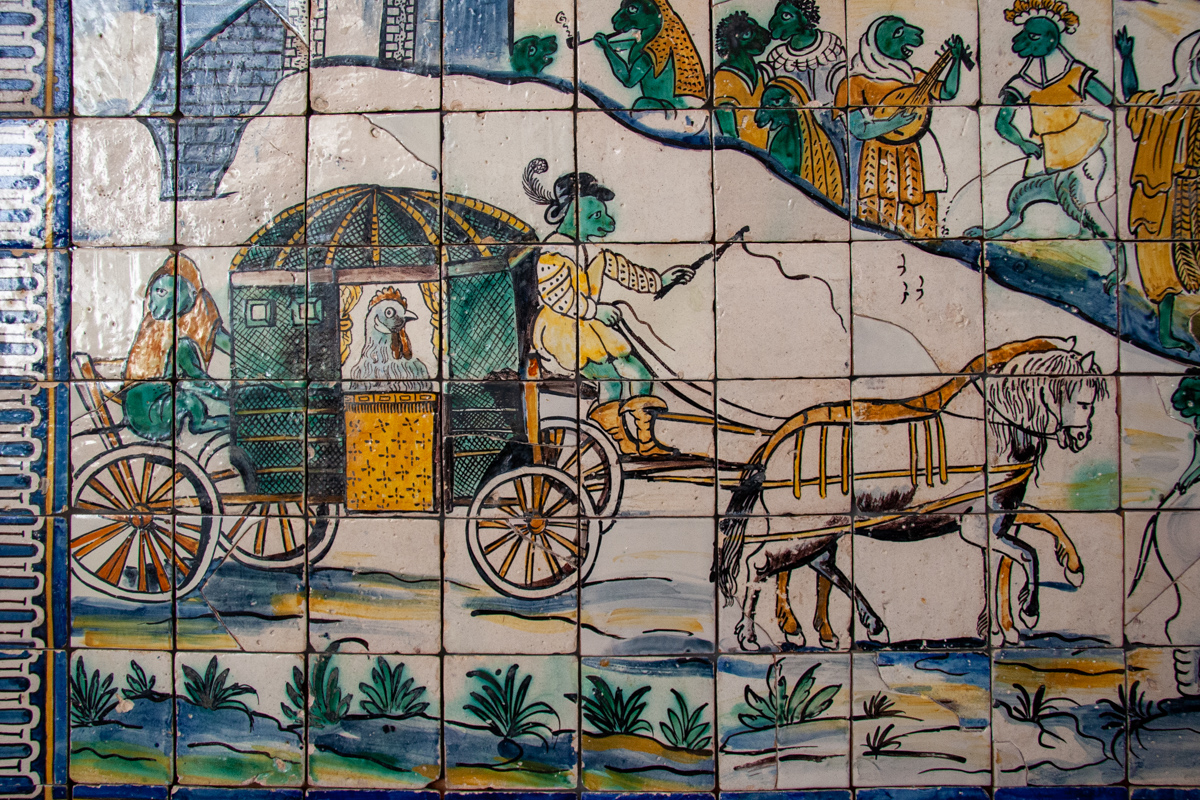 The Chicken's Wedding Tile Panel Detail